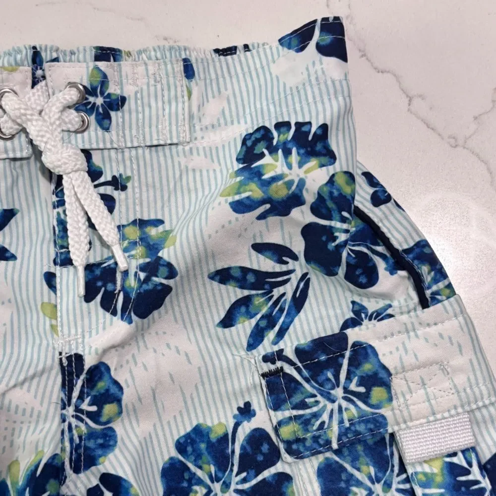 Carter’s Infant Boys Blue Tropical Floral Swim Shorts Trunks 9 Months Hawaiian